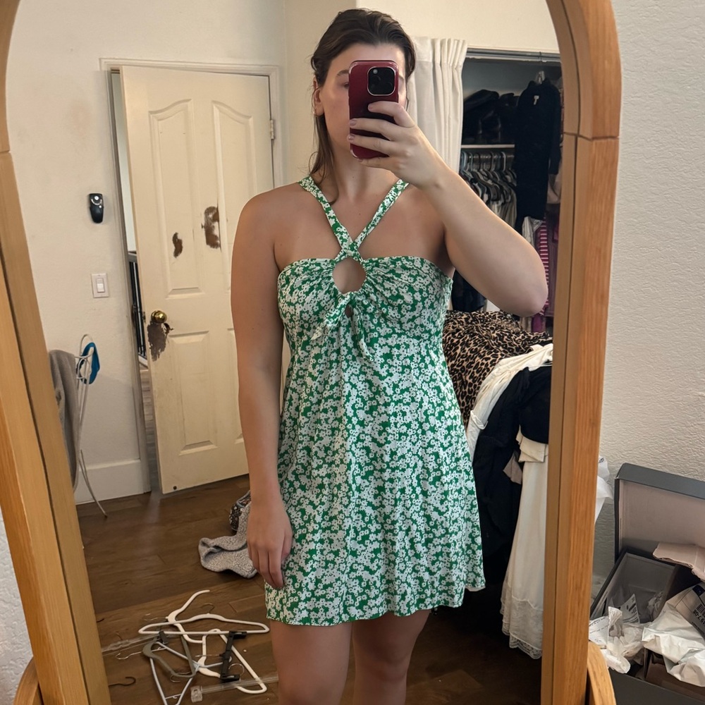 Urban Outfitters Green Halter Sundress Mini